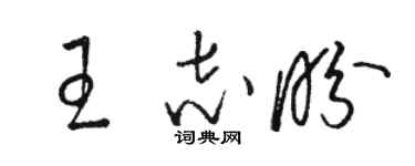 駱恆光王志盼草書個性簽名怎么寫