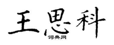 丁謙王思科楷書個性簽名怎么寫