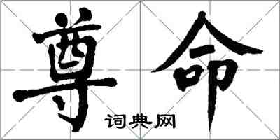 翁闓運尊命楷書怎么寫