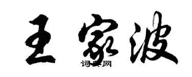 胡問遂王家波行書個性簽名怎么寫