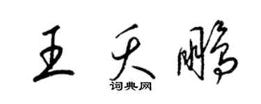 梁錦英王夭鵬草書個性簽名怎么寫