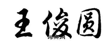 胡問遂王俊圓行書個性簽名怎么寫