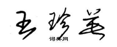 朱錫榮王珍英草書個性簽名怎么寫