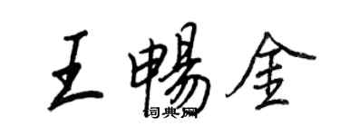 王正良王暢金行書個性簽名怎么寫