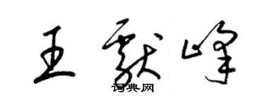 梁錦英王獻峰草書個性簽名怎么寫