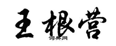 胡問遂王根營行書個性簽名怎么寫