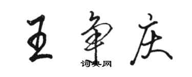 駱恆光王爭慶行書個性簽名怎么寫