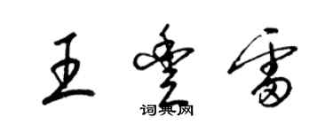 梁錦英王豐雷草書個性簽名怎么寫