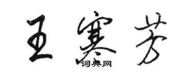 駱恆光王寒芳行書個性簽名怎么寫