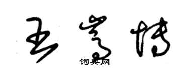 朱錫榮王嵩博草書個性簽名怎么寫