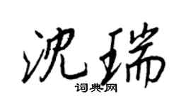 王正良沈瑞行書個性簽名怎么寫