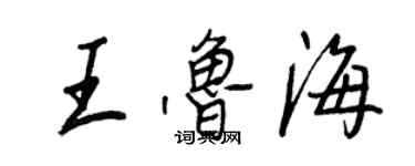 王正良王魯海行書個性簽名怎么寫