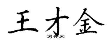 丁謙王才金楷書個性簽名怎么寫