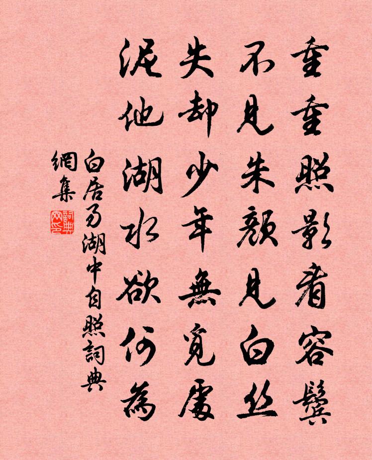 白居易湖中自照書法作品欣賞