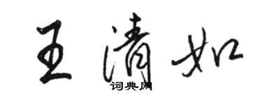 駱恆光王清如行書個性簽名怎么寫