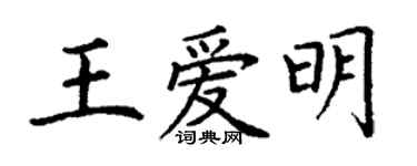 丁謙王愛明楷書個性簽名怎么寫
