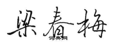 駱恆光梁春梅行書個性簽名怎么寫