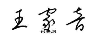 梁錦英王家音草書個性簽名怎么寫