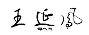 梁錦英王延鳳草書個性簽名怎么寫