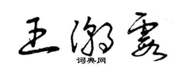 曾慶福王潮霞草書個性簽名怎么寫
