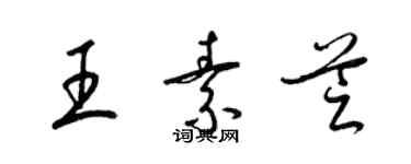 梁錦英王素芝草書個性簽名怎么寫