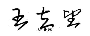 朱錫榮王立望草書個性簽名怎么寫