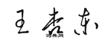 駱恆光王杏東草書個性簽名怎么寫