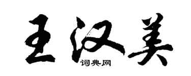 胡問遂王漢美行書個性簽名怎么寫