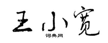曾慶福王小寬行書個性簽名怎么寫