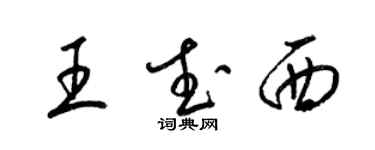 梁錦英王武西草書個性簽名怎么寫