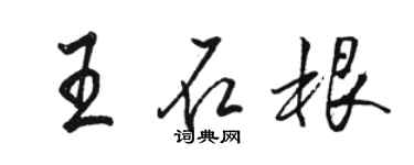 駱恆光王石根行書個性簽名怎么寫