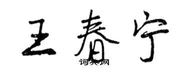 曾慶福王春寧行書個性簽名怎么寫