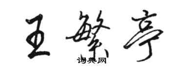 駱恆光王繁亭行書個性簽名怎么寫