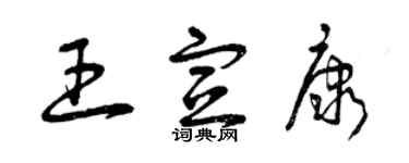 曾慶福王宣康草書個性簽名怎么寫
