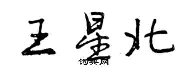 曾慶福王星北行書個性簽名怎么寫