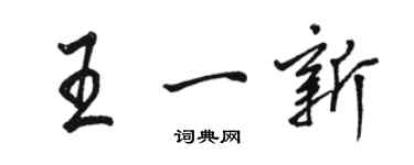 駱恆光王一新行書個性簽名怎么寫