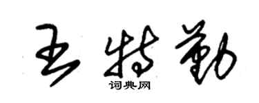 朱錫榮王特勤草書個性簽名怎么寫