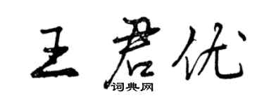 曾慶福王君優行書個性簽名怎么寫