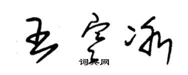 朱錫榮王寒冰草書個性簽名怎么寫