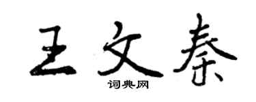 曾慶福王文秦行書個性簽名怎么寫