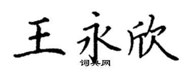 丁謙王永欣楷書個性簽名怎么寫