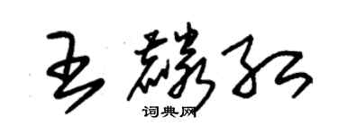 朱錫榮王麟紅草書個性簽名怎么寫