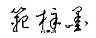 梁錦英范梓墨草書個性簽名怎么寫