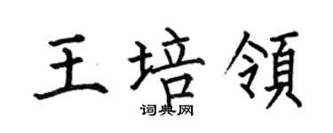 何伯昌王培領楷書個性簽名怎么寫