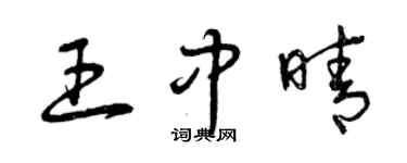 曾慶福王中晴草書個性簽名怎么寫