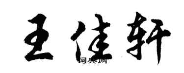 胡問遂王佳軒行書個性簽名怎么寫
