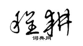 曾慶福程耕草書個性簽名怎么寫
