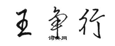 駱恆光王爭行行書個性簽名怎么寫