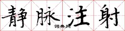 周炳元靜脈注射楷書怎么寫
