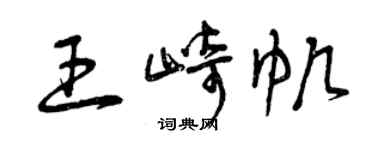 曾慶福王崎帆草書個性簽名怎么寫